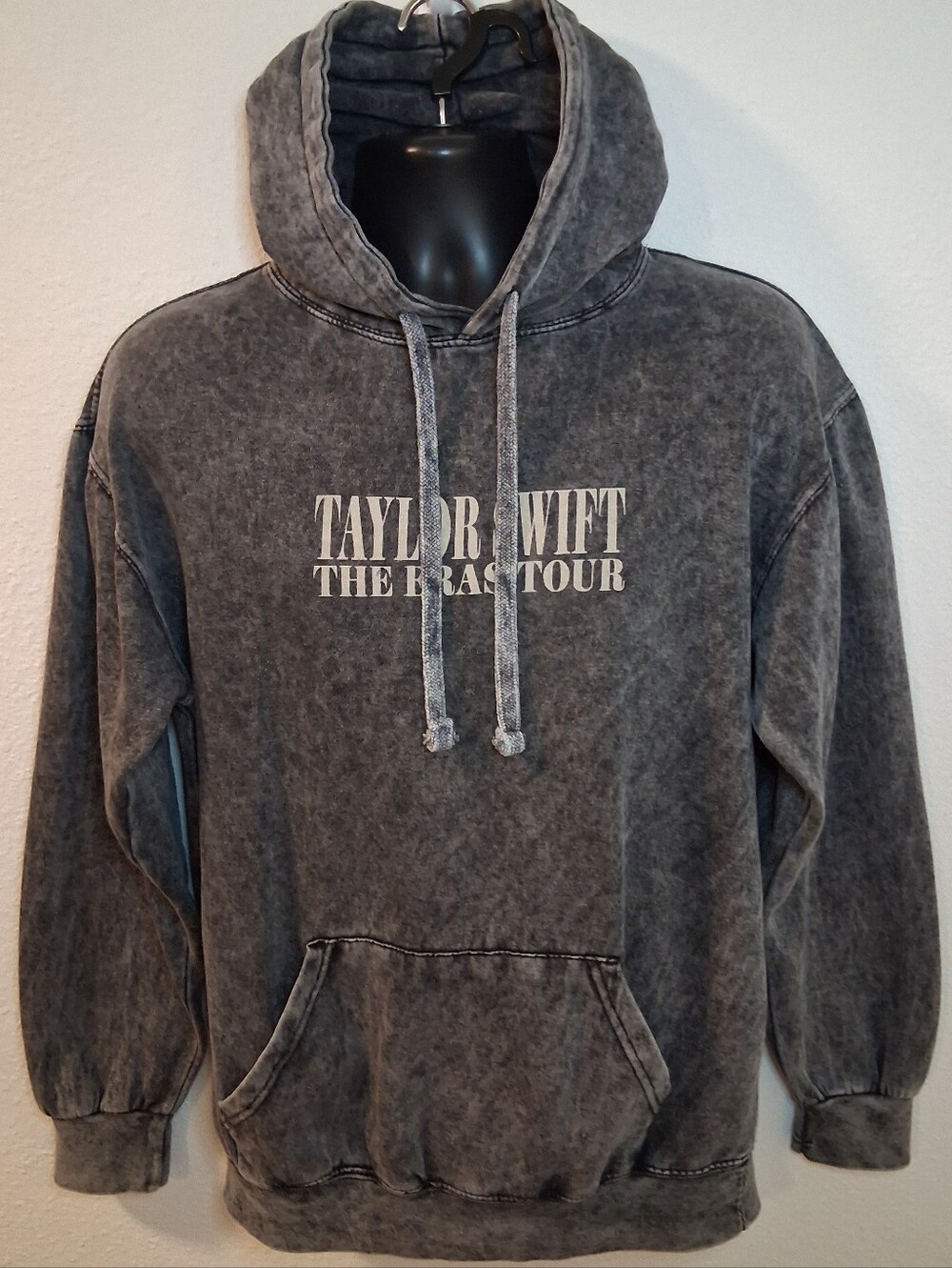 Taylor Swift The Eras Tour Adult Medium Band Hoodie Charcoal Grey Mineral Wash